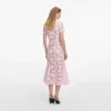 Pink Lace Collared Midi Dress Pink Lace Collared Midi Dress