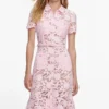 Pink Lace Collared Midi Dress Pink Lace Collared Midi Dress