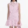 Pink Lace Collared Mini Dress Pink Lace Collared Mini Dress