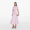 Pink Lace Crepe Midi Dress Pink Lace Crepe Midi Dress