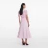 Pink Lace Crepe Midi Dress Pink Lace Crepe Midi Dress