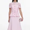 Pink Lace Crepe Midi Dress Pink Lace Crepe Midi Dress