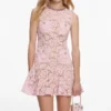 Pink Lace Crystal Mini Dress Pink Lace Crystal Mini Dress