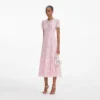 Pink Lace Embellished Midi Dress Pink Lace Embellished Midi Dress