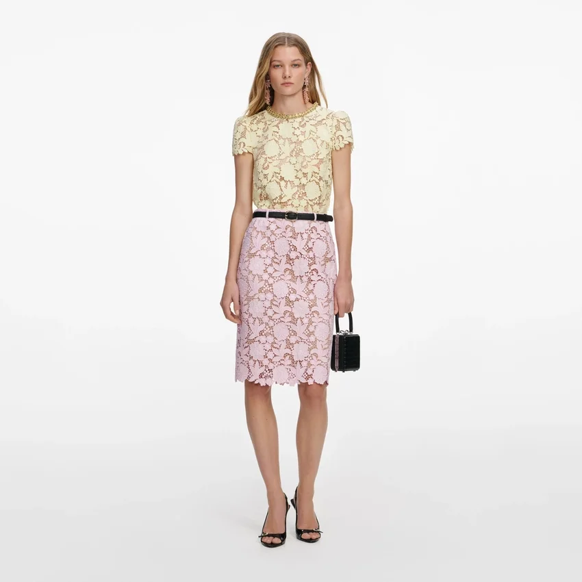Pink Lace Midi Skirt Pink Lace Midi Skirt