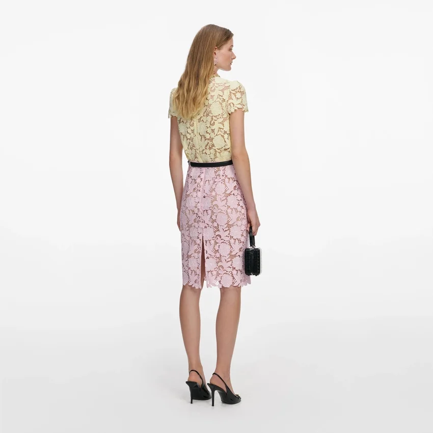 Pink Lace Midi Skirt Pink Lace Midi Skirt