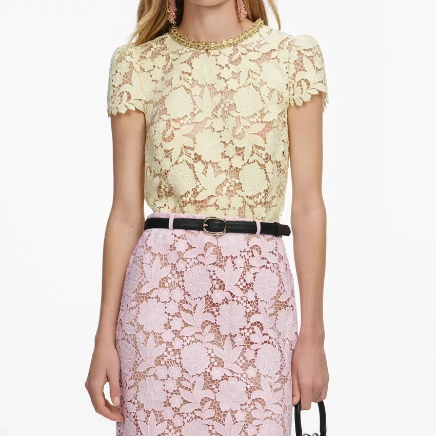 Pink Lace Midi Skirt Pink Lace Midi Skirt