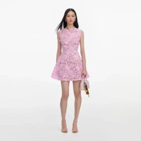 Pink Lace Mini Dress