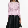 Pink Lace Peplum Top Pink Lace Peplum Top