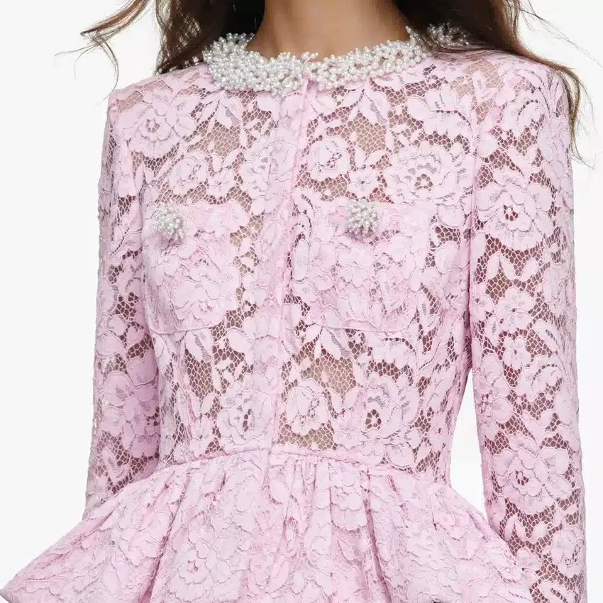 Pink Lace Peplum Top Pink Lace Peplum Top