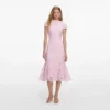 Pink Lace Scoop Back Midi Dress Pink Lace Scoop Back Midi Dress