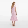 Pink Lace Scoop Back Midi Dress Pink Lace Scoop Back Midi Dress