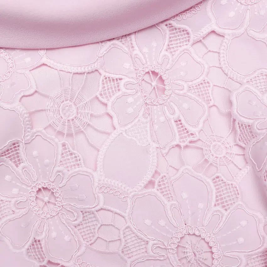 Pink Lace Scoop Back Midi Dress Pink Lace Scoop Back Midi Dress