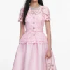 Pink Lace Taffeta Midi Dress Pink Lace Taffeta Midi Dress