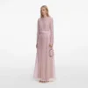 Pink Organza Lace Maxi Dress Pink Organza Lace Maxi Dress