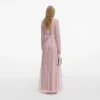 Pink Organza Lace Maxi Dress Pink Organza Lace Maxi Dress