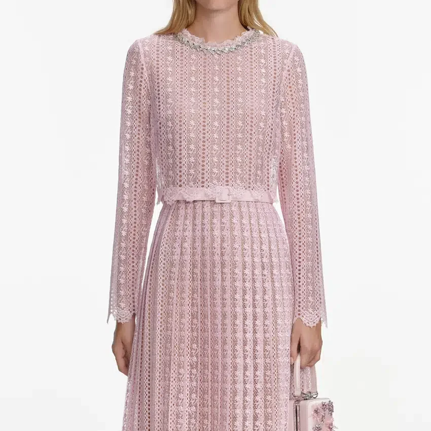 Pink Organza Lace Maxi Dress Pink Organza Lace Maxi Dress