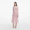 Pink Organza Lace Midi Dress Pink Organza Lace Midi Dress