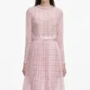 Pink Organza Lace Midi Dress Pink Organza Lace Midi Dress