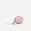 Pink Oval Crystal Chain Clutch Bag