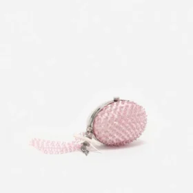Pink Oval Crystal Chain Clutch Bag Pink Oval Crystal Chain Clutch Bag