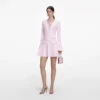Pink Pearl Trim Knit Mini Dress Pink Pearl Trim Knit Mini Dress