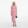 Pink Peplum Knit Midi Dress Pink Peplum Knit Midi Dress