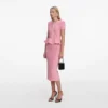 Pink Peplum Knit Midi Dress Pink Peplum Knit Midi Dress