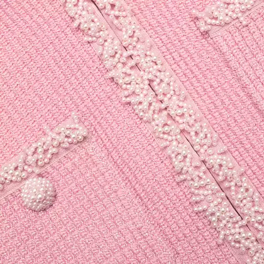 Pink Peplum Knit Midi Dress Pink Peplum Knit Midi Dress
