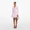 Pink Pointelle Diamante Knit Mini Dress Pink Pointelle Diamante Knit Mini Dress