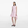 Pink Pointelle Diamante Knit Mini Dress Pink Pointelle Diamante Knit Mini Dress