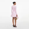 Pink Pointelle Diamante Knit Mini Dress Pink Pointelle Diamante Knit Mini Dress