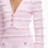 Pink Pointelle Diamante Knit Mini Dress Pink Pointelle Diamante Knit Mini Dress
