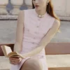 Pink Pointelle Diamante Knit Mini Dress Pink Pointelle Diamante Knit Mini Dress