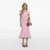 Pink Pointelle Knit Midi Dress Pink Pointelle Knit Midi Dress