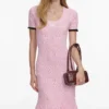 Pink Pointelle Knit Midi Dress Pink Pointelle Knit Midi Dress