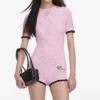 Pink Pointelle Knit Playsuit Pink Pointelle Knit Playsuit
