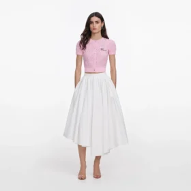 Pink Pointelle Knit Top