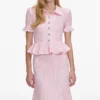 Pink Pointelle Peplum Knit Midi Dress Pink Pointelle Peplum Knit Midi Dress