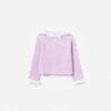 Pink Pointelle Ribbed Knit Cardigan Pink Pointelle Ribbed Knit Cardigan