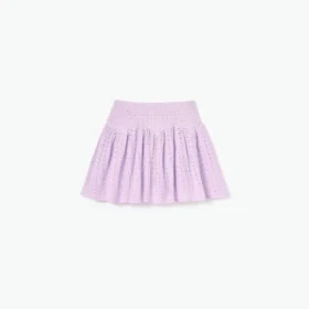 Pink Pointelle Ribbed Knit Skirt