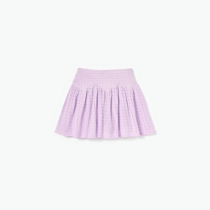 Pink Pointelle Ribbed Knit Skirt Pink Pointelle Ribbed Knit Skirt