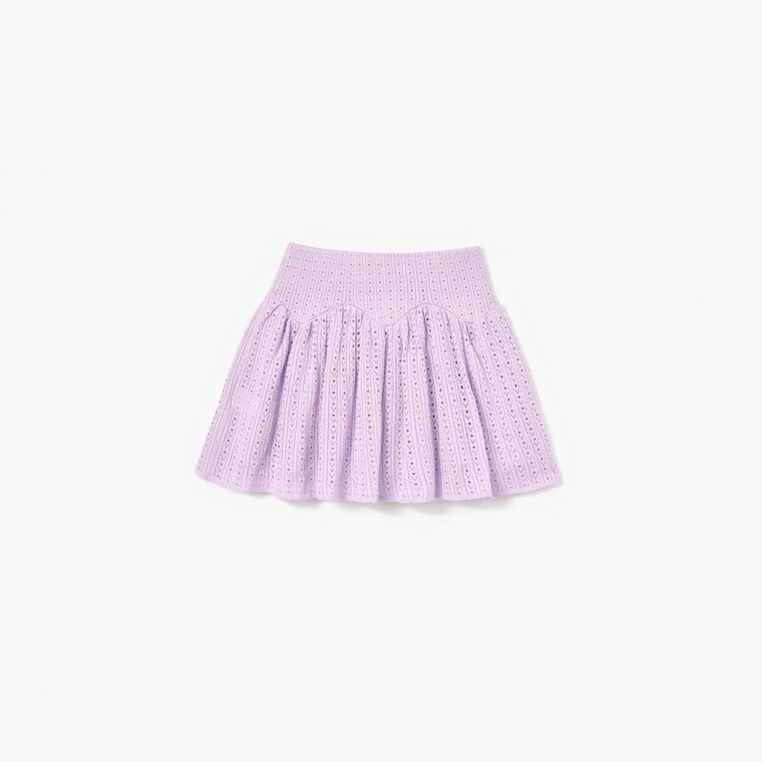 Pink Pointelle Ribbed Knit Skirt Pink Pointelle Ribbed Knit Skirt