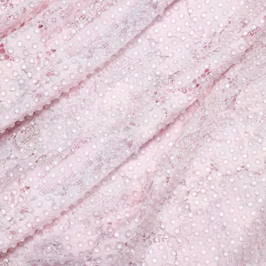 Pink Rhinestone Lace Drape Top Pink Rhinestone Lace Drape Top