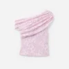Pink Rhinestone Lace Drape Top Pink Rhinestone Lace Drape Top