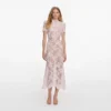 Pink Rhinestone Lace Midi Dress Pink Rhinestone Lace Midi Dress