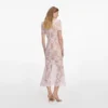 Pink Rhinestone Lace Midi Dress Pink Rhinestone Lace Midi Dress