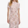 Pink Rhinestone Lace Midi Dress Pink Rhinestone Lace Midi Dress