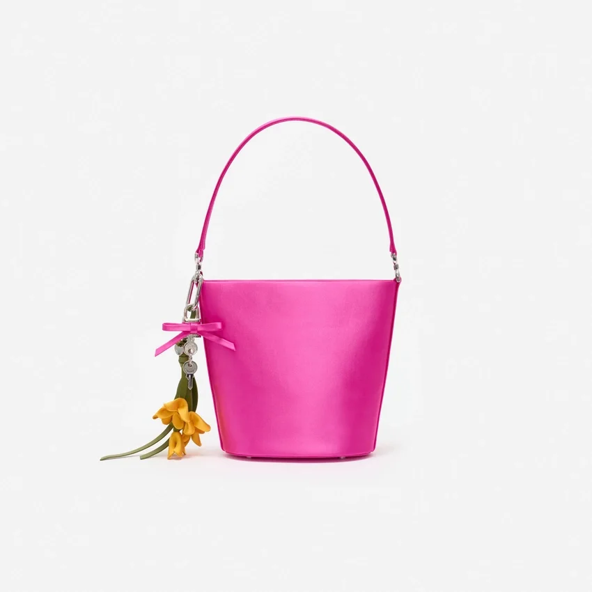 Pink Satin Bucket Bag Pink Satin Bucket Bag