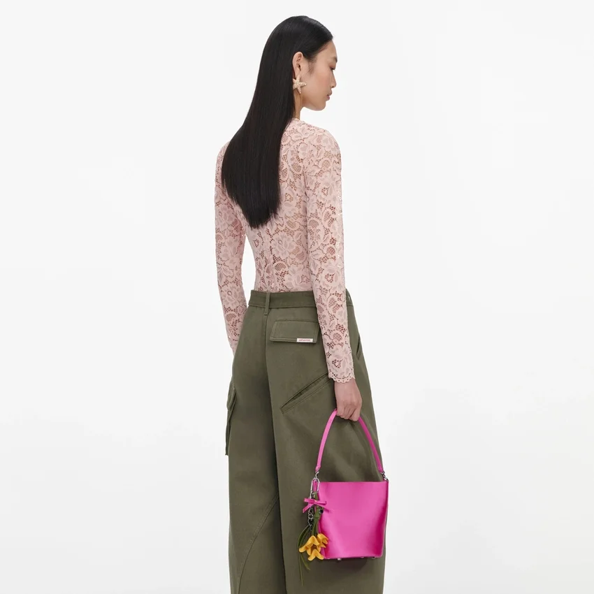 Pink Satin Bucket Bag Pink Satin Bucket Bag